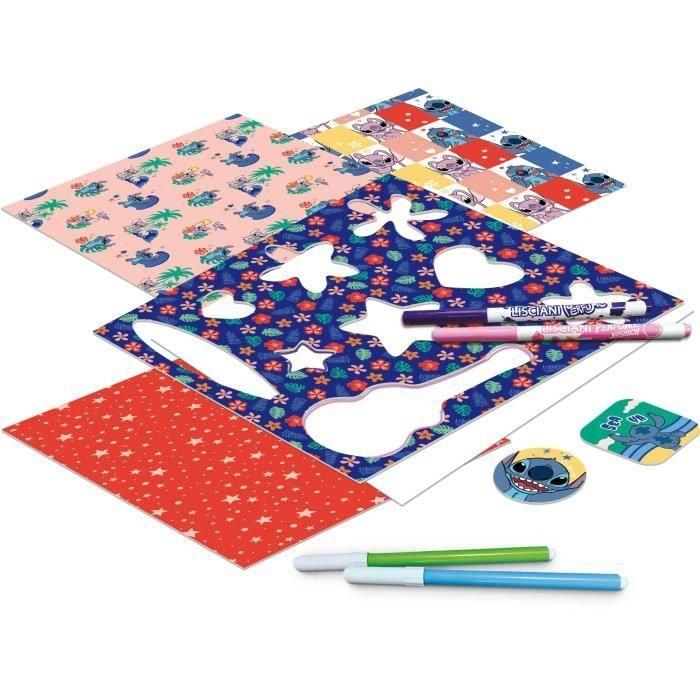 Lisciani Giochi LIS1737444065609 Kit de Dibujo Stitch - Mesa de Luz con Modelos y Marcadores 3