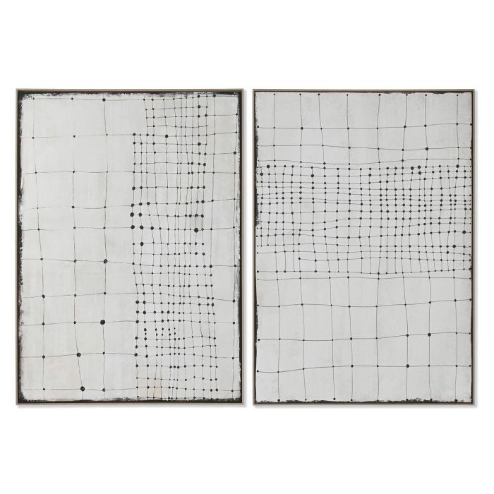 Cuadro Moderno DKD Home Decor Blanco Negro 4 x 140 x 100 cm (2 Unidades) Cuadro Moderno DKD Home Decor Blanco Negro 4 x 140 x 100 cm (2 Unidades)