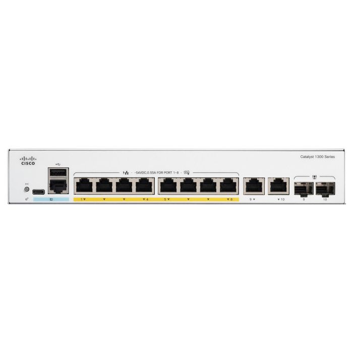 Cisco CATALYST 1300 8-Port GE Full PoE Gestionado L2 Montaje en Rack 1