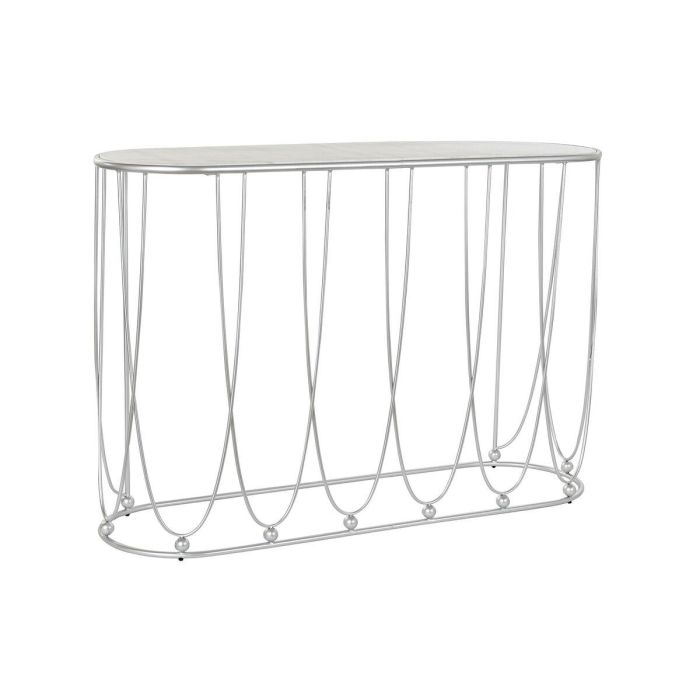 Consola Chic DKD Home Decor Blanco Plateado 35 x 78 x 115 cm Consola Chic DKD Home Decor Blanco Plateado 35 x 78 x 115 cm