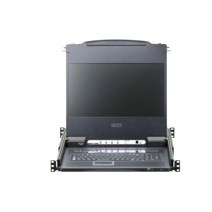 Aten CL6708MW Single Rail KVM Switch LCD DVI 8 Puertos Full HD 1080p 17.3 pulgadas Integrado Teclado Touchpad hasta 64 PCs 1 Aten CL6708MW Single Rail KVM Switch LCD DVI 8 Puertos Full HD 1080p 17.3 pulgadas Integrado Teclado Touchpad hasta 64 PCs 1