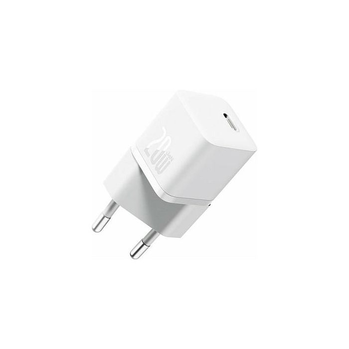 Baseus Gan5 Fast Charger Mini 20W Carga Rapida PD 3.0 Blanco Tipo C EU