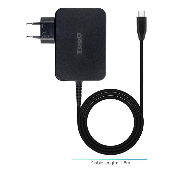 TOOQ Cargador portatil gan USB-C pd 100W, negro 1