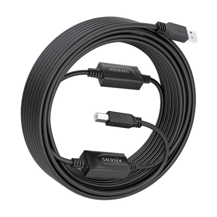 AISENS - CABLE USB 2.0 CON AMPLIFICADOR, TIPO A/M-B/M, NEGRO, 15M 4