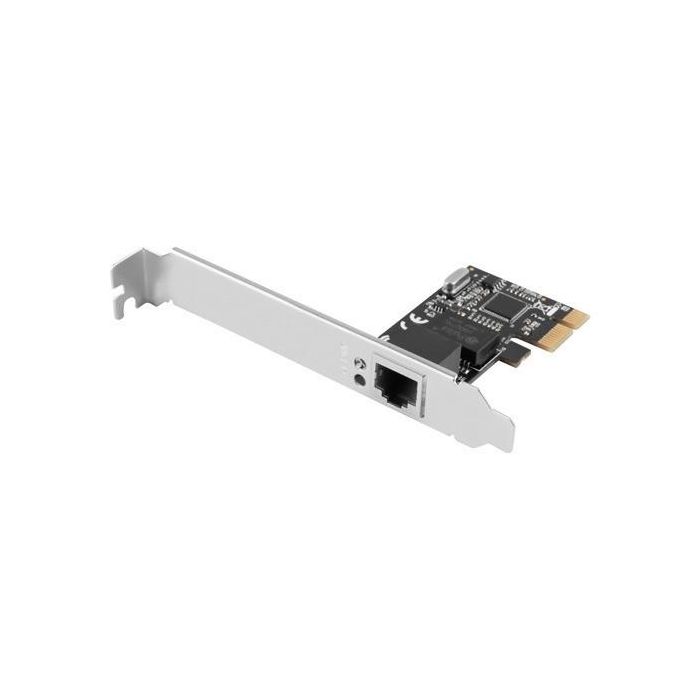Lanberg Tarjeta de Red Gigabit Ethernet RJ45 PCIe x1 Interna - 10/100/1000 Mbps con Chipset Realtek RTL8111C y Soporte Bajo Perfil 3
