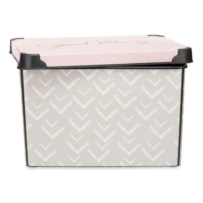 Caja de Almacenaje con Tapa Kipit Vibes Rosa Plástico Flechas 22 L 30 x 23,5 x 40 cm (12 Unidades) 1 Caja de Almacenaje con Tapa Kipit Vibes Rosa Plástico Flechas 22 L 30 x 23,5 x 40 cm (12 Unidades) 1