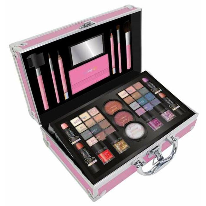 Maletin metalico maquillaje bon voyage pink (rosa). incluye 43 piezas. 25.60x18.50x9.5 cm 1 Maletin metalico maquillaje bon voyage pink (rosa). incluye 43 piezas. 25.60x18.50x9.5 cm 1