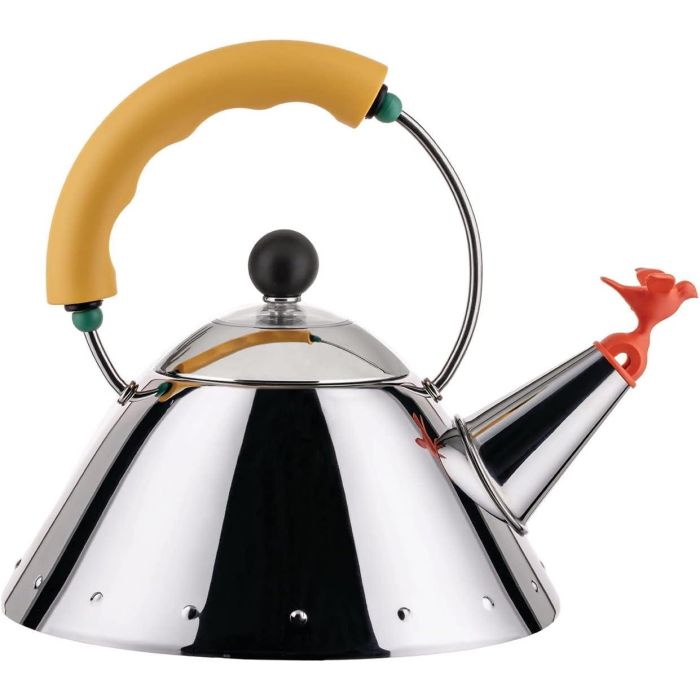 Alessi Tetera Amarilla 100 cl Michael Graves 9093/1 Y, Acero Inoxidable 18/10, Apto para Inducción Alessi Tetera Amarilla 100 cl Michael Graves 9093/1 Y, Acero Inoxidable 18/10, Apto para Inducción