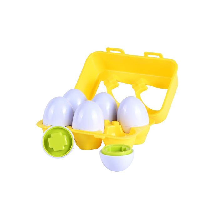 Tachan Pack 6 Huevos Encajables - Juguete Didáctico para Aprender Colores, Formas y Motricidad Fina +6 Meses