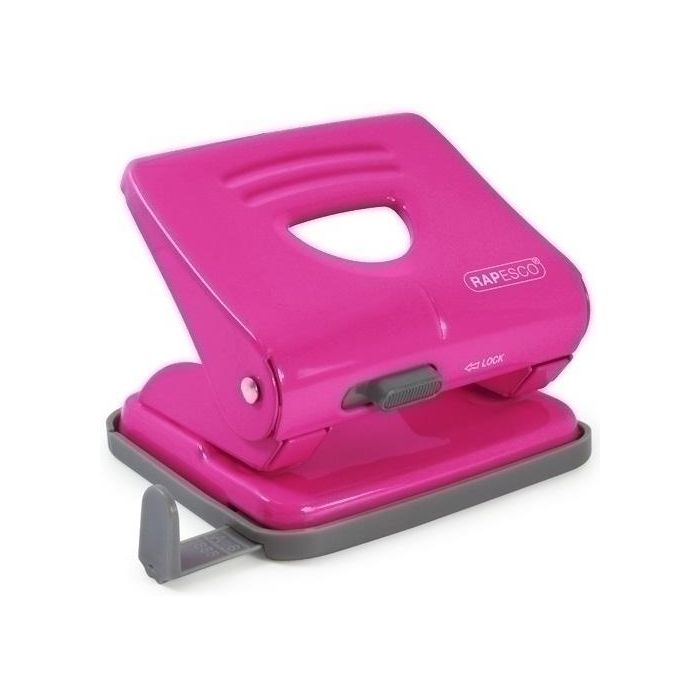 Taladro 2 P. Rapesco 825 Metalico (25 Hojas) Rosa Intenso