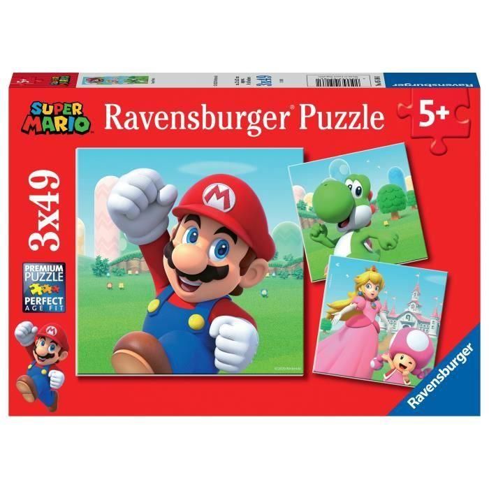 Ravensburger RAV4005556051861 - Puzzles Super Mario 3x49 piezas - A partir de 5 años Ravensburger RAV4005556051861 - Puzzles Super Mario 3x49 piezas - A partir de 5 años