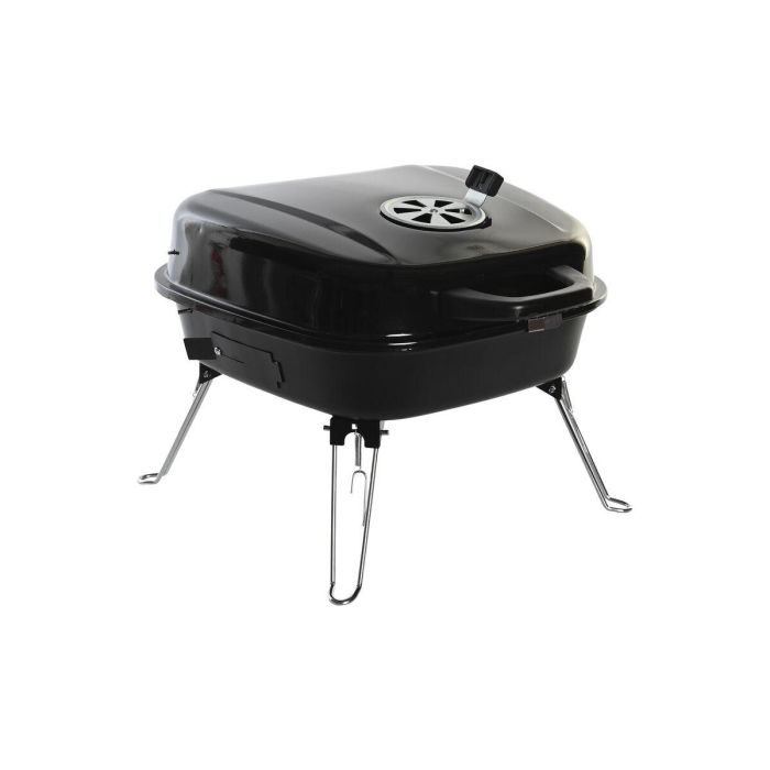 DKD Home Decor Barbacoa de Sobremesa Desmontable de Acero Negro Plateado 44.5x42x34 cm 5
