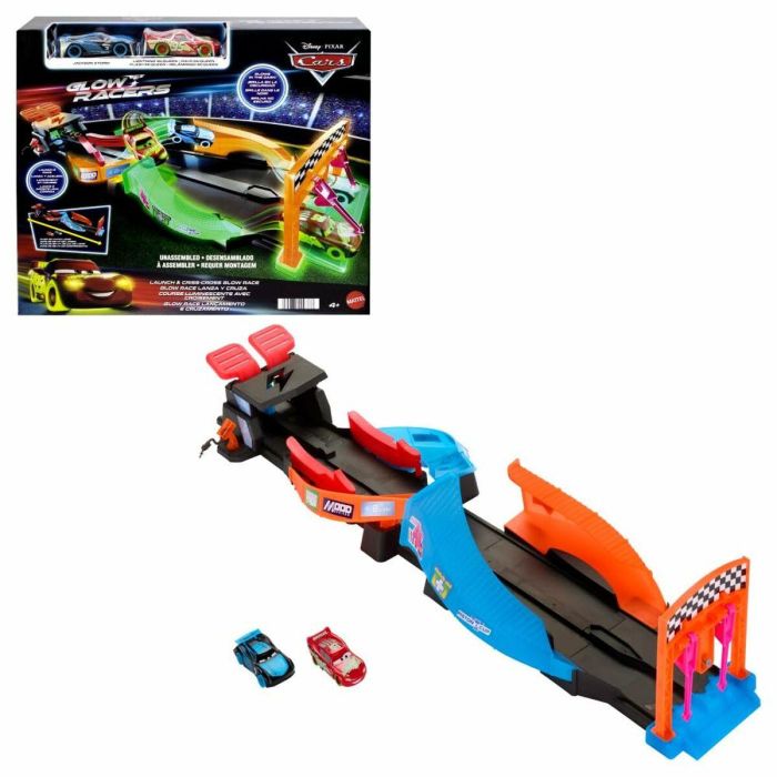 Mattel HPD80 Circuit Glow Racers Juguete de Carreras que Brilla en la Oscuridad para Niños a partir de 4 Años