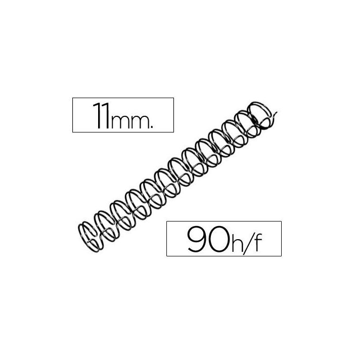 Espiral Wire 3:1 11 mm N.7 Negro Capacidad 90 Hojas Caja De 100 Unidades