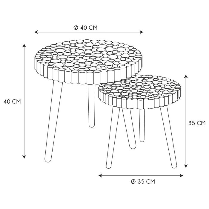 Juego De 2 Mesas Nido Rondin Home Deco Factory 6