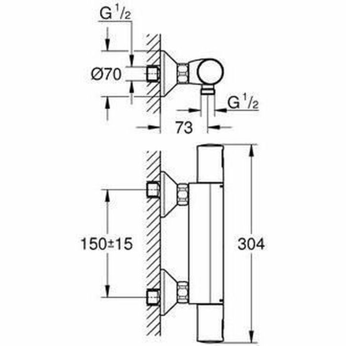 GROHE 345942430 Mezclador Termostático de Ducha Precision Start Negro Mate, para Montaje en Pared Visto con Ahorro de Agua 1 GROHE 345942430 Mezclador Termostático de Ducha Precision Start Negro Mate, para Montaje en Pared Visto con Ahorro de Agua 1