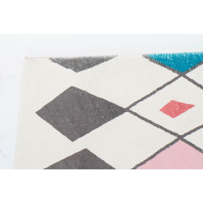 DKD Home Decor Alfombra Moderna de Poliéster Multicolor con Rombos 240x60 cm 600 gsm (2 Unidades) 1
