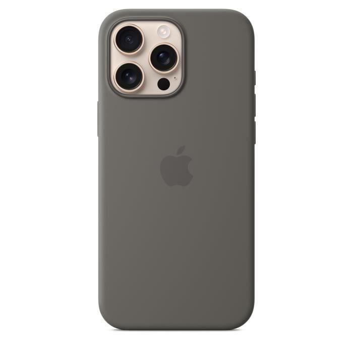 Apple Funda de Silicona para iPhone 16 Pro Max con MagSafe Gris Piedra 0 Apple Funda de Silicona para iPhone 16 Pro Max con MagSafe Gris Piedra 0