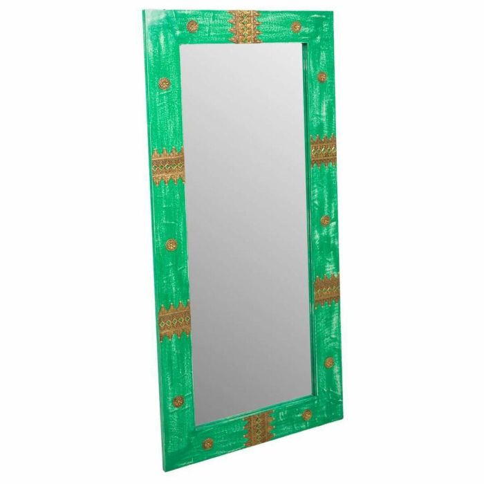 Espejo de pared Alexandra House Living Verde Dorado 1 x 113 x 52 cm Rectangular