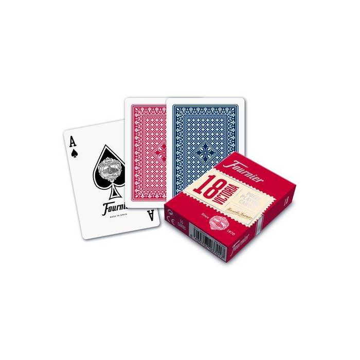 Fournier 10023376 Baraja de Cartas Póker Inglés N.18 - 55 Cartas con Índice Jumbo