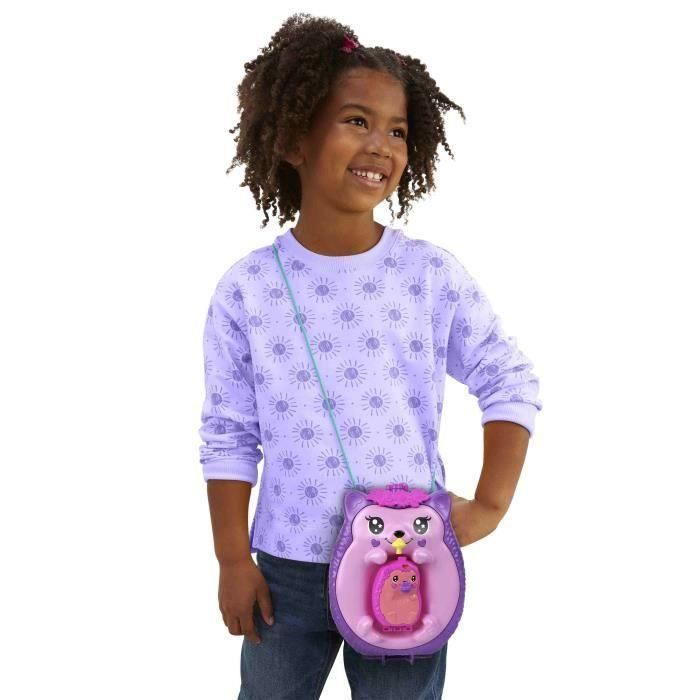 Mattel Jbj91 Polly Pocket Cofre Bolso Mamá Erizo y Bebé - Juego Jardín y Guardería 2 en 1 con Bebé que Moja Pañal y 16 Accesorios 2