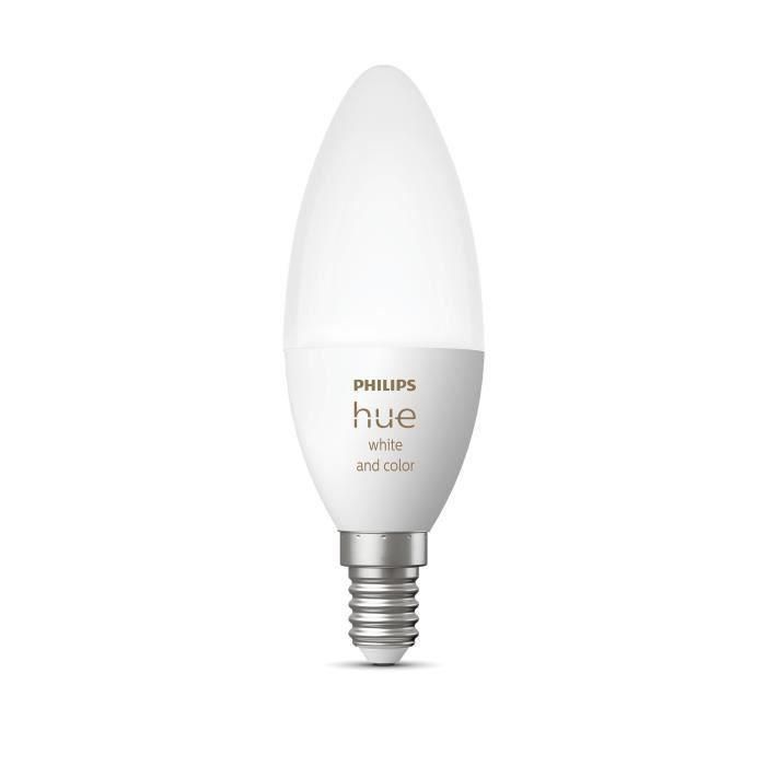 PHILIPS Hue White & Color Ambiance - Bombilla de llama LED inteligente E14 - 5.5W - Compatible con Bluetooth 1 PHILIPS Hue White & Color Ambiance - Bombilla de llama LED inteligente E14 - 5.5W - Compatible con Bluetooth 1