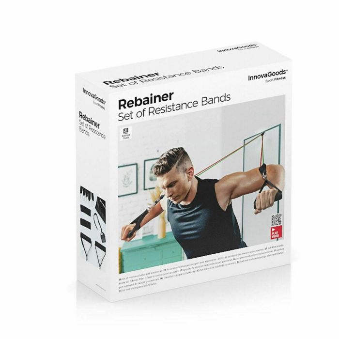 Pack Tabla de Flexiones Push-Up y Set de Bandas de Resistencia con Accesorios y Guía de Ejercicios InnovaGoods 25