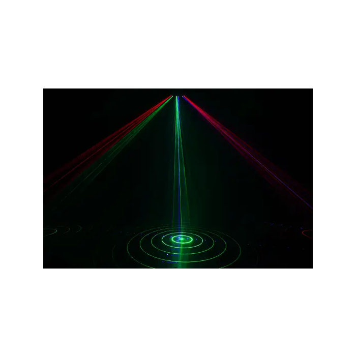 ALGAMLIGHT Haz de Luz X6 RGB DMX 4 LÁSERES 260mW Estroboscopio 8 Canales Sonido/Automático 2