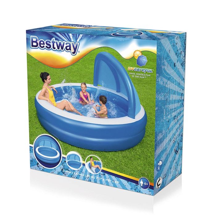 Bestway Piscina Hinchable 2 Camaras Parasol 241x241x140 cm +6 Años Jardin 54337 22
