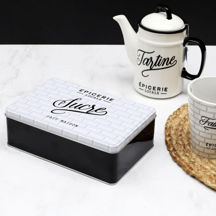 Home Deco Factory Caja Metal "Sucre" Brooklyn para Azúcar 20x13.5x6.5cm 3