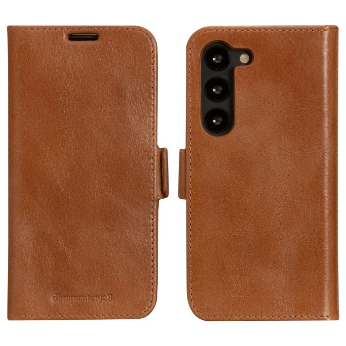 dbramante1928 Lynge - Flip-Hülle für Mobiltelefon für Samsung Galaxy S23 - Funda tipo Folio de Cuero Ecológico Vollnarbenleder Marrón Claro con Cierre Magnético y Carga Inalámbrica 2