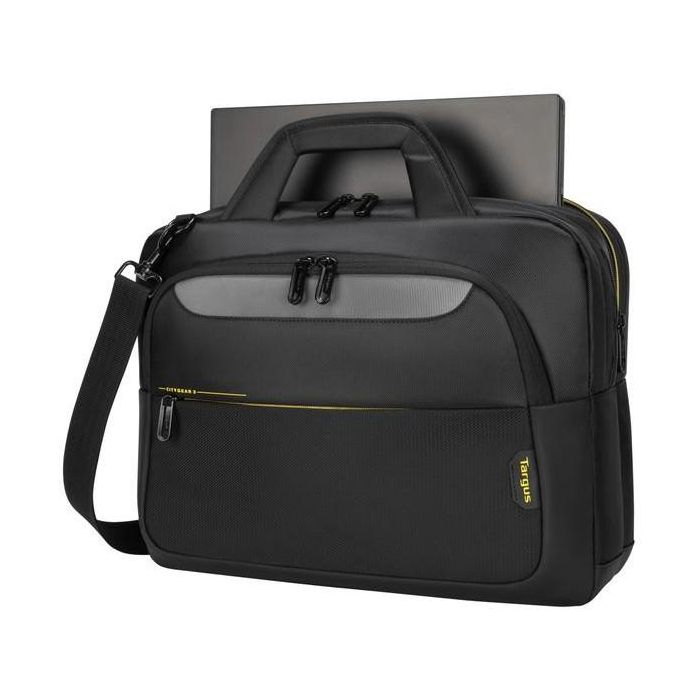 Targus Citygear Maletín Toploader Versátil Negro para Portátil y Tablet 12-14 pulgadas (35,6 cm) con Protección Dome y Asa Acolchada 8