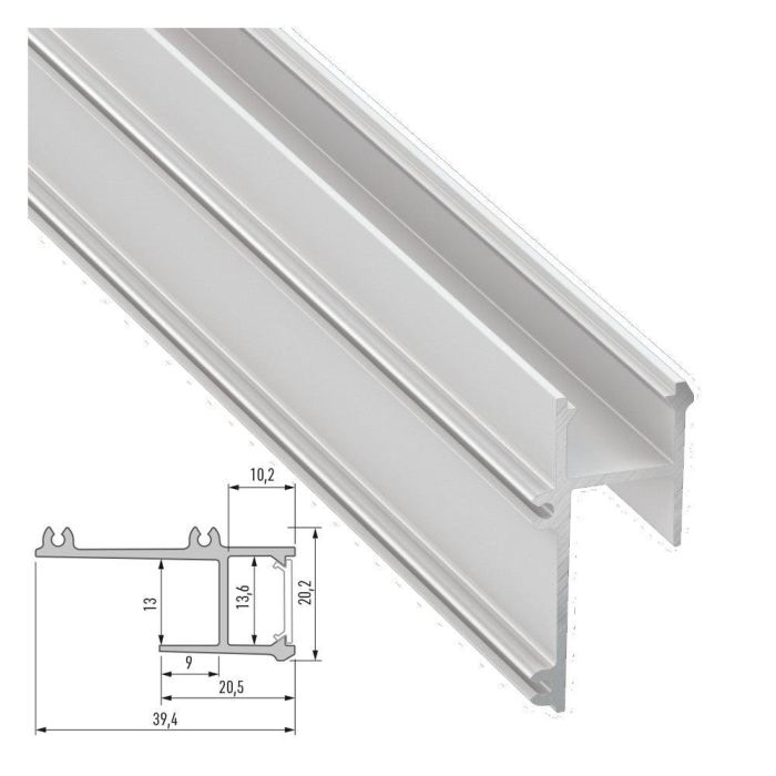 Perfíl Aluminio APA12 2,02M - Anodizado Plata Perfíl Aluminio APA12 2,02M - Anodizado Plata