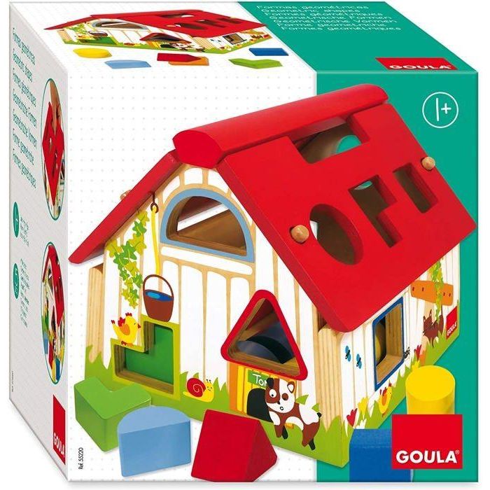 Juego goula encajable de madera granja, con formas geométricas 2 Juego goula encajable de madera granja, con formas geométricas 2