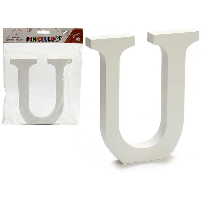Letra U Madera Blanca 1.8x15 cm - Pincello (12 Unidades) Letra U Madera Blanca 1.8x15 cm - Pincello (12 Unidades)