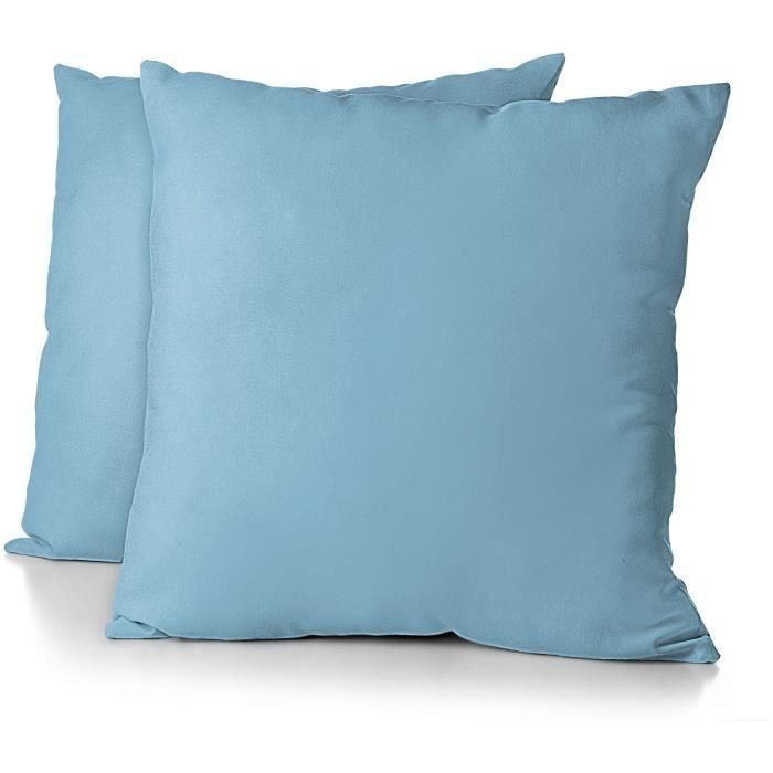 Home Linge Passion HP72090 Juego de 2 fundas de almohada Microfibra 82 g 63x63 cm Azul cielo