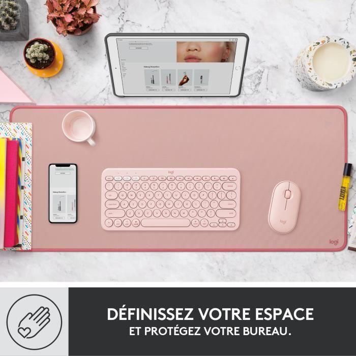 Tapete de escritorio grande - Tapete de escritorio Logitech - Serie Studio, multifuncional y extendido - Rosa 1 Tapete de escritorio grande - Tapete de escritorio Logitech - Serie Studio, multifuncional y extendido - Rosa 1