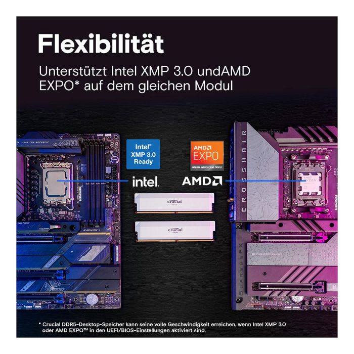 Crucial Memoria RAM DDR5 64GB (2x32GB) 6400MHz CL40 UDIMM con Disipador Kit Pro Overclocking CP2K32G64C40U5W para PC Crucial Memoria RAM DDR5 64GB (2x32GB) 6400MHz CL40 UDIMM con Disipador Kit Pro Overclocking CP2K32G64C40U5W para PC