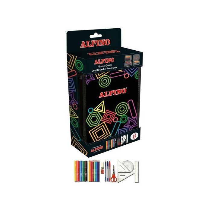 Alpino Plumier Pequeño Doble Black En Blíster Material Incluído