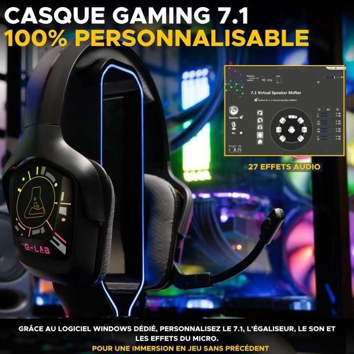 The G-Lab THE1732321599230 Auriculares Gaming KORP COBALT 7.1 con Cable, Sonido Envolvente 7.1, USB, RGB 3