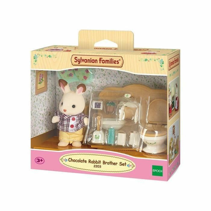 Sylvanian Families 5015 Accesorios de Baño con Figura Chocolate Rabbit Boy, 16 Piezas, para Casa de Muñecas, Edad +3 1 Sylvanian Families 5015 Accesorios de Baño con Figura Chocolate Rabbit Boy, 16 Piezas, para Casa de Muñecas, Edad +3 1