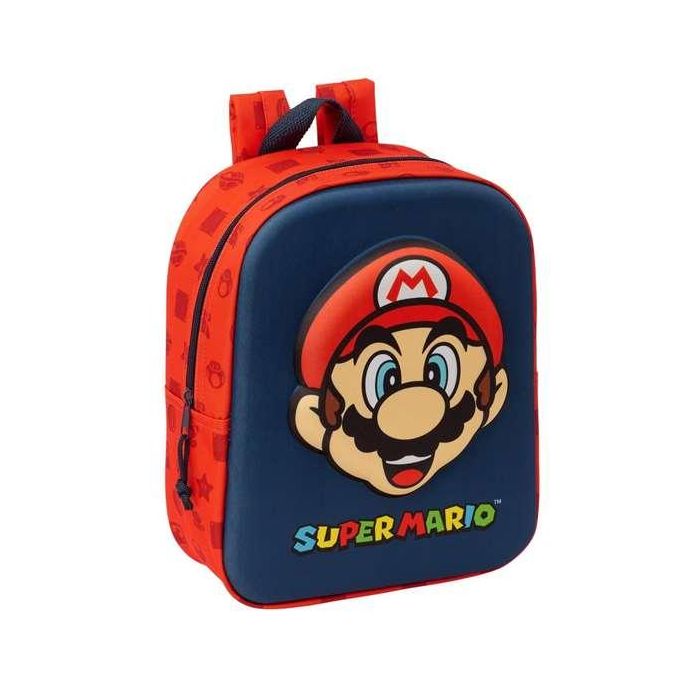 Safta Mochila Infantil Super Mario 3D para Guardería, con Bolsillo de Red, Medidas 22x27x10 cm, Recomendada desde 3 Años Safta Mochila Infantil Super Mario 3D para Guardería, con Bolsillo de Red, Medidas 22x27x10 cm, Recomendada desde 3 Años