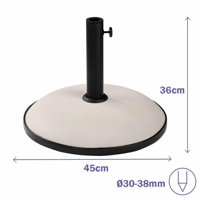 Marbueno Base Sombrilla Redonda Cemento 45x36 cm 20KG Blanco Jardin, Piscina y Terraza 10451 1