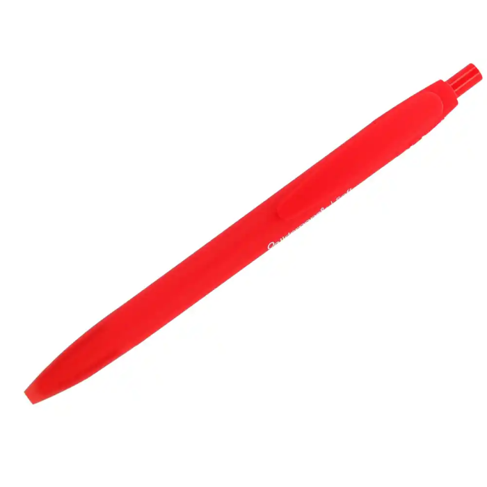 Liderpapel Bolígrafo Retráctil Soft Touch - Punta 1 mm, Tinta Roja, Cuerpo Rojo con Clip