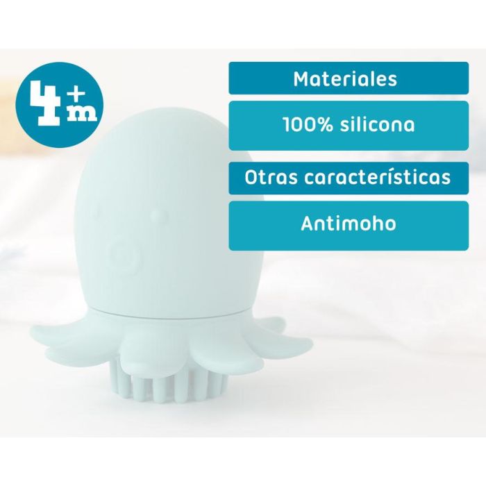 KioKids Cepillo Masajeador Champú de Silicona para Bebé, Masaje Suave Cuero Cabelludo Sensible, Relajante, Edad +4 Meses, Color Verde 4 KioKids Cepillo Masajeador Champú de Silicona para Bebé, Masaje Suave Cuero Cabelludo Sensible, Relajante, Edad +4 Meses, Color Verde 4
