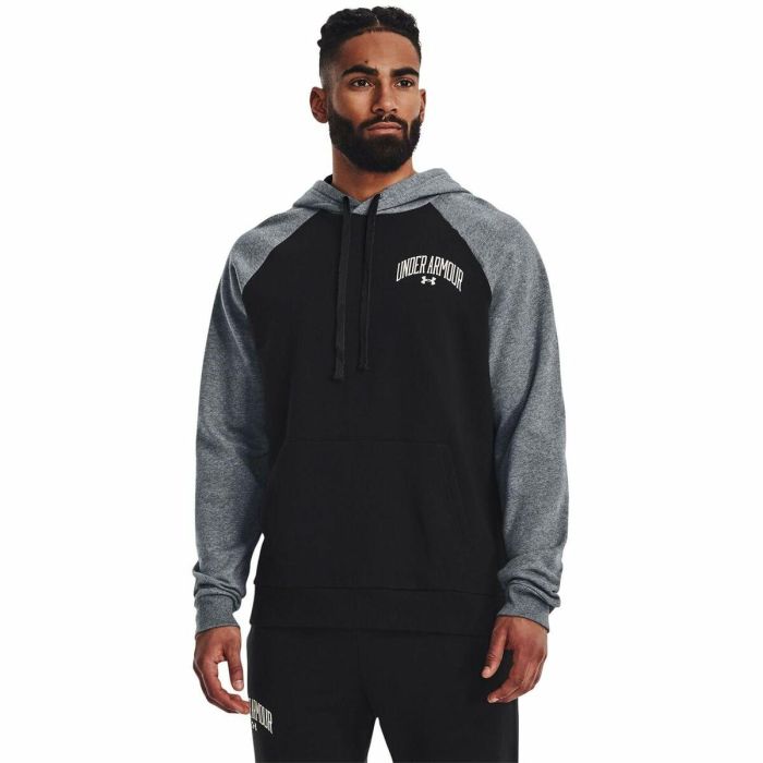 Sudadera con Capucha Hombre Under Armour Wordmark Colorblock Negro Sudadera con Capucha Hombre Under Armour Wordmark Colorblock Negro