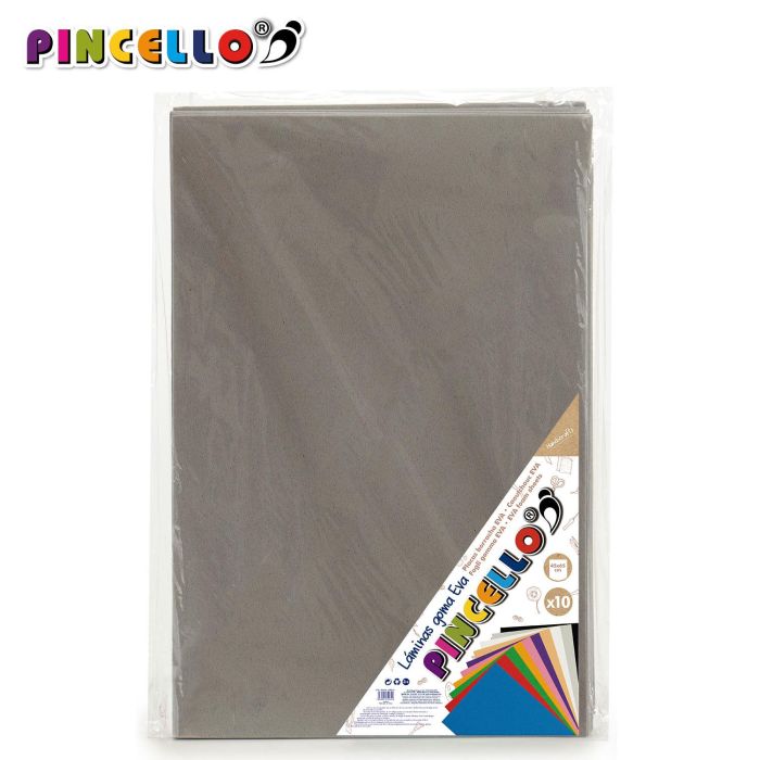 Juego 10 Láminas Goma Eva Gris 45x65 cm Pincello (12 Unidades) 1 Juego 10 Láminas Goma Eva Gris 45x65 cm Pincello (12 Unidades) 1