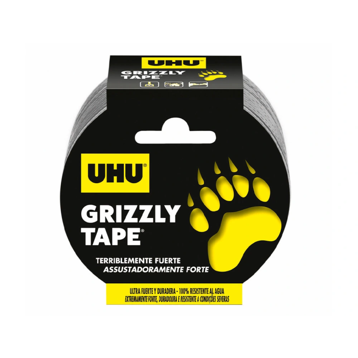 Uhu Cinta Adhesiva Americana Grizzly Tape Ultrafuerte Color Plata 10 mt x 48 mm 1