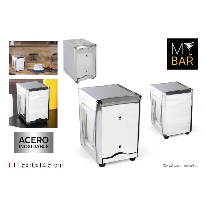 Servilletero de Hostelería en Acero Inoxidable My Bar (12 Unidades) Servilletero de Hostelería en Acero Inoxidable My Bar (12 Unidades)