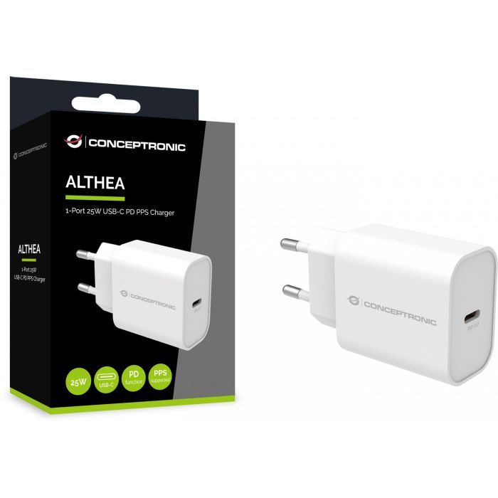 Conceptronic Cargador USB-C Carga Rápida PD ALTHEA10W 25W para Samsung, iPhone, iPad, Nintendo Switch 3